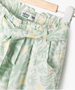 Pantalon imprimé en viscose avec taille élastique bébé fille